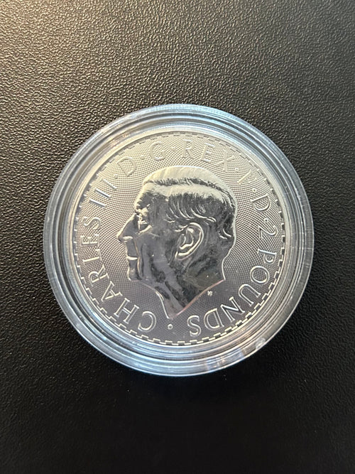 1 oz Silver Britannia – .999 Fine Silver (Royal Mint) With Clear Plastic Case (Margin Scheme)